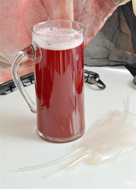 fake blood bag drink recipe|halloween blood bag drink.